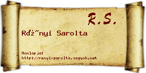 Rényi Sarolta névjegykártya
