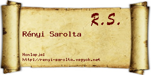 Rényi Sarolta névjegykártya